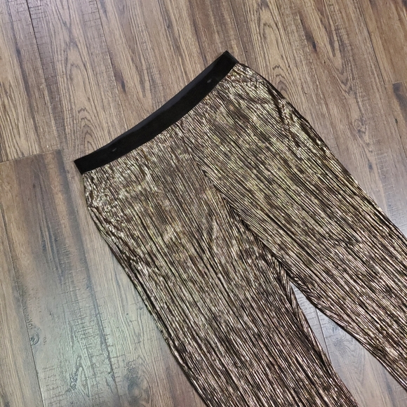 Plisse Metallic Wide Leg Sheer Trousers - Picture 4 of 6